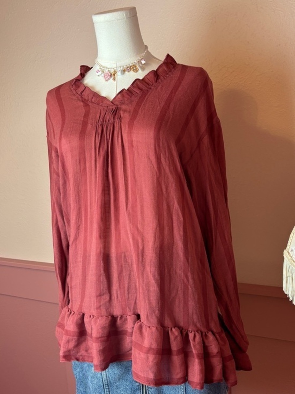 boho cottage ruffle blouse

misslook
red
sz small
